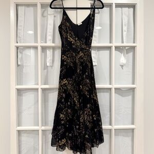 Aritzia Wilfred black floral wrap dress